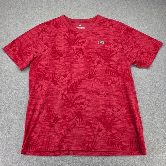 UNLV Rebels Floral Print T-shirt Colosseum Men's XXL Red Short Sleeve Casual - Picture 2 of 11